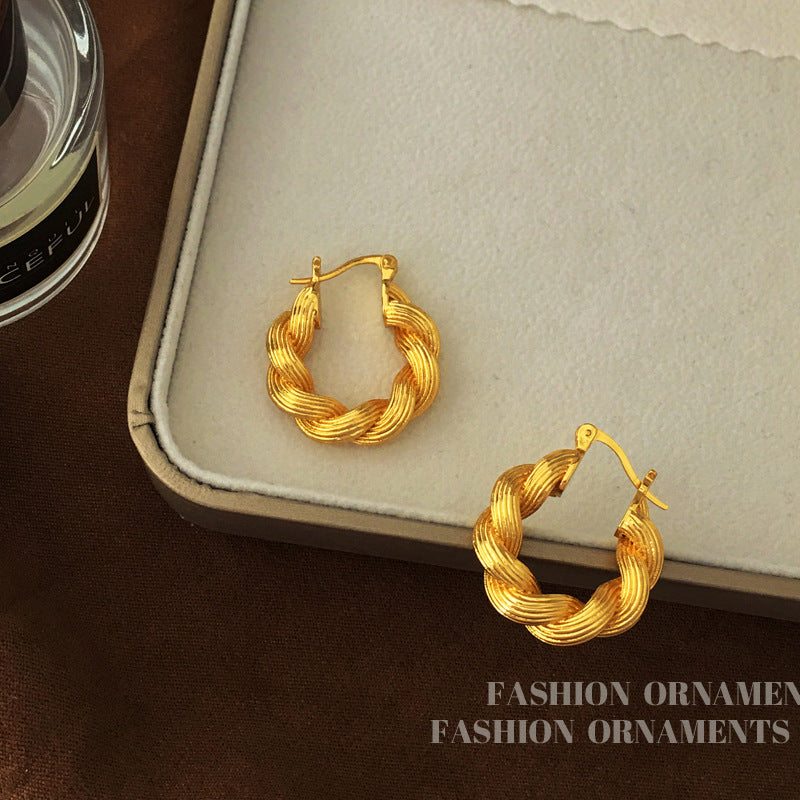 24K Gold Plated Twist Earring