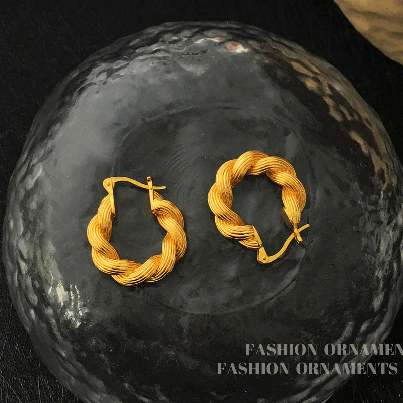 24K Gold Plated Twist Earring