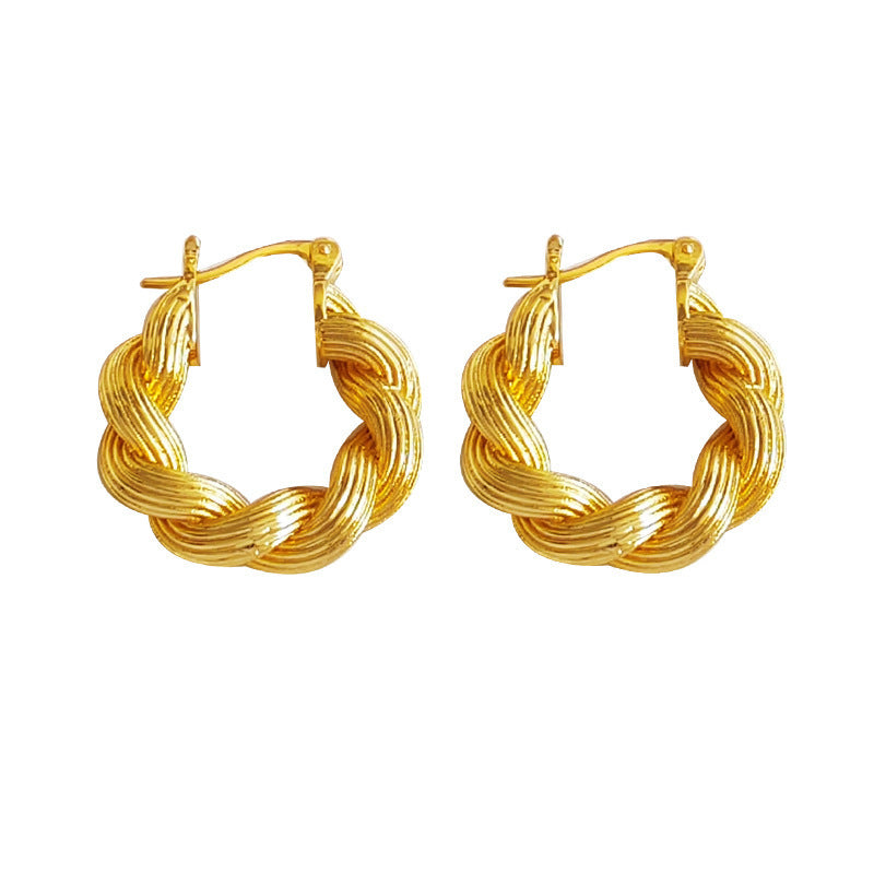 24K Gold Plated Twist Earring