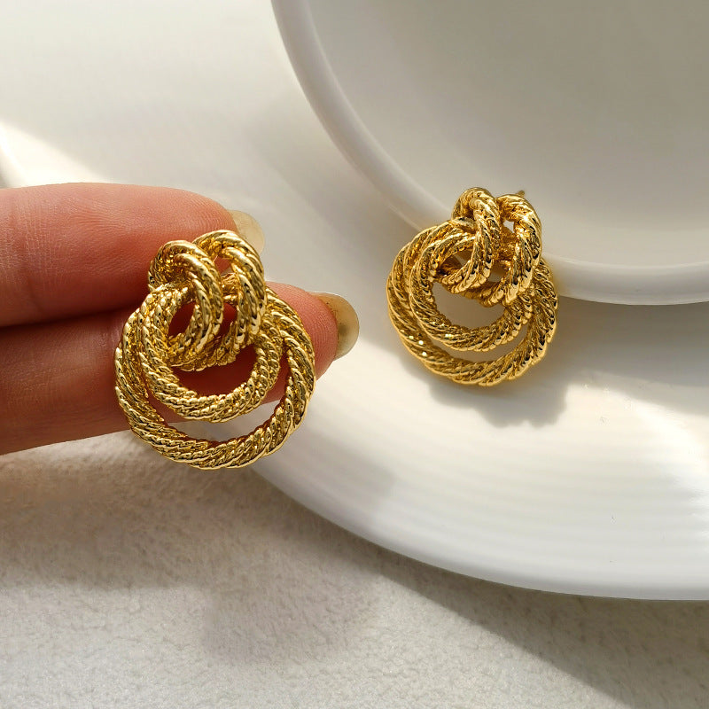 24K Gold Plated Circles Earring