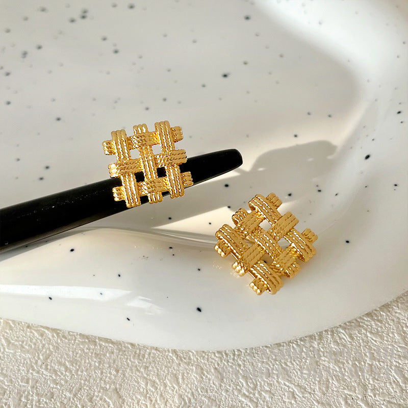 24K Gold Plated Biscuit Earring