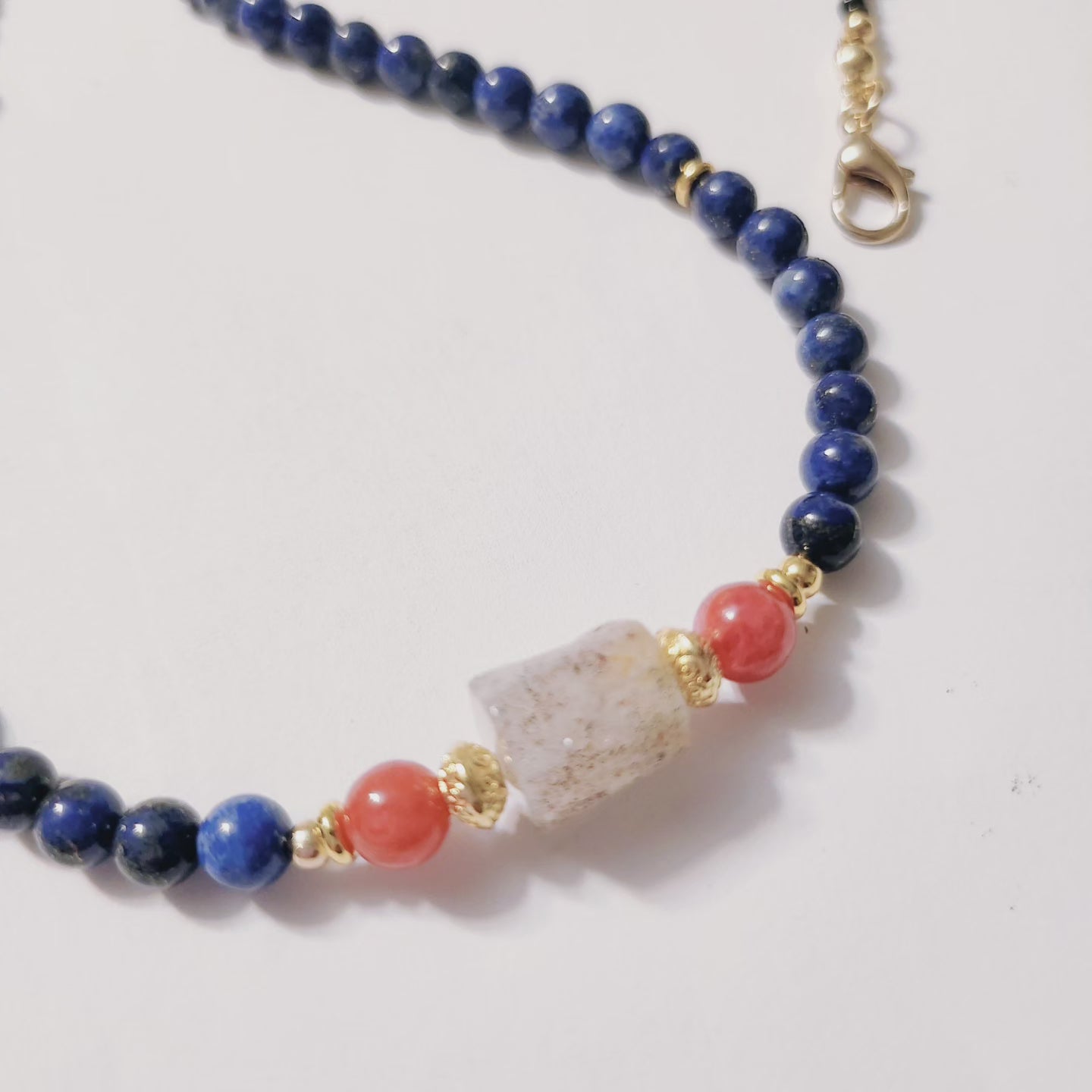 Handmade Crystal Necklace Blue Enchanter