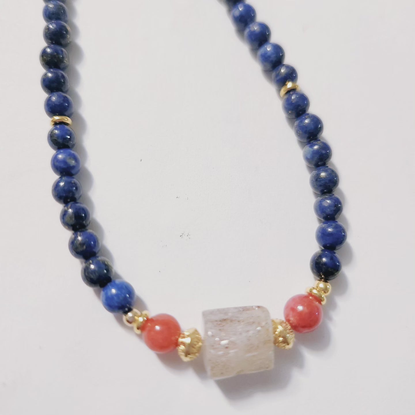 Handmade Crystal Necklace Blue Enchanter