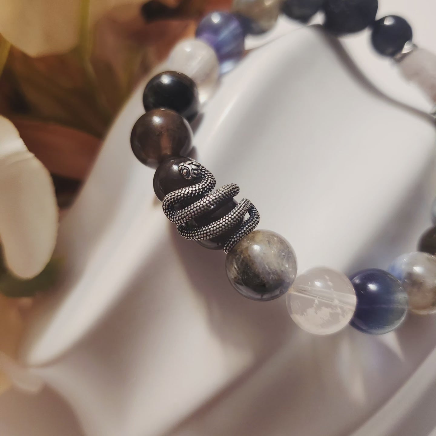 Handmade Crystal Bracelet S925 SILVER- Serpentine Enigma