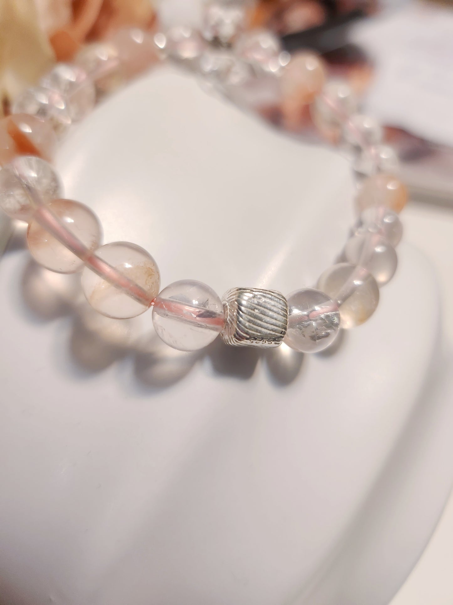 Handmade Crystal Bracelet- Gentle Bear Radiance. S925 Sterling Silver