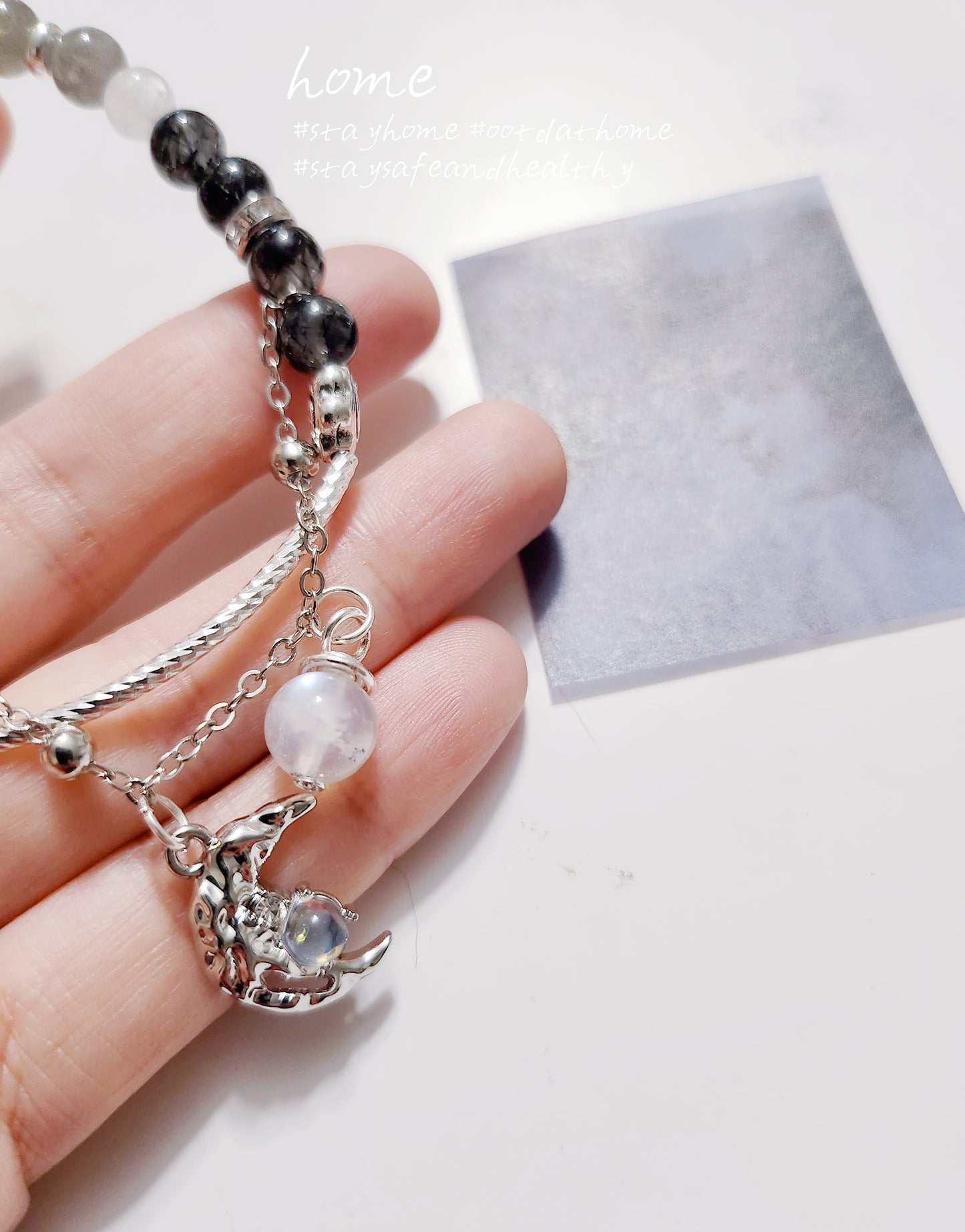 Handmade Crystal Bracelet Nocturnal Lunar Shadows