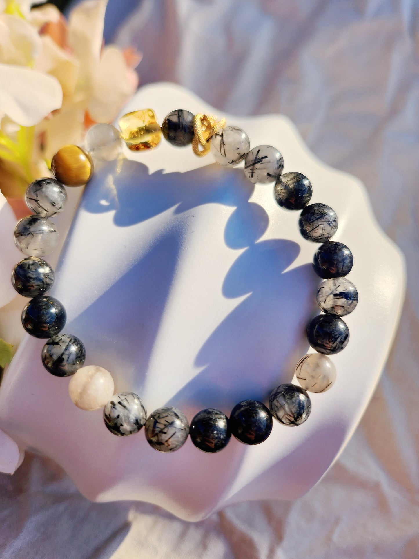 S925 Sterling Silver Handmade Crystal Bracelet- Golden Dragon