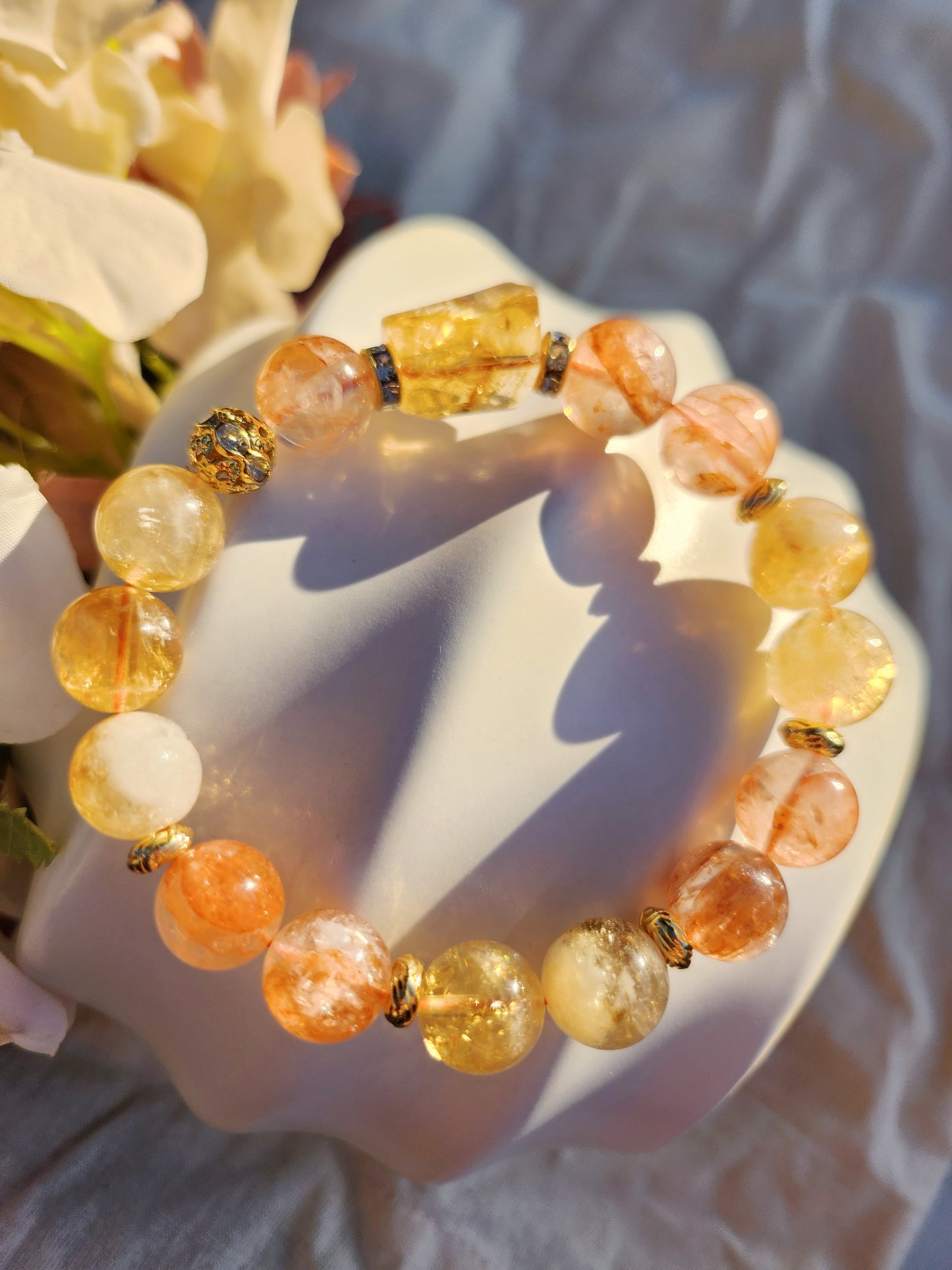 Handmade Crystal Bracelet- Golden Saal