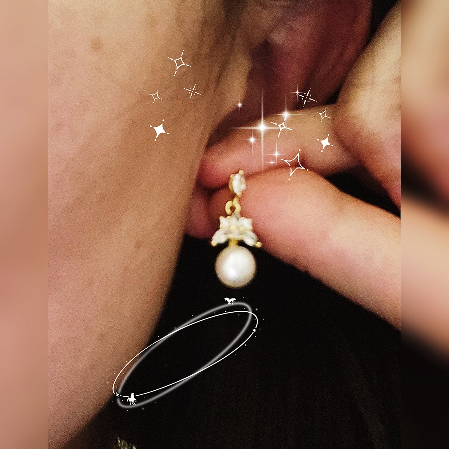 Freshwater Pearls & Zircon Butterflies Earring