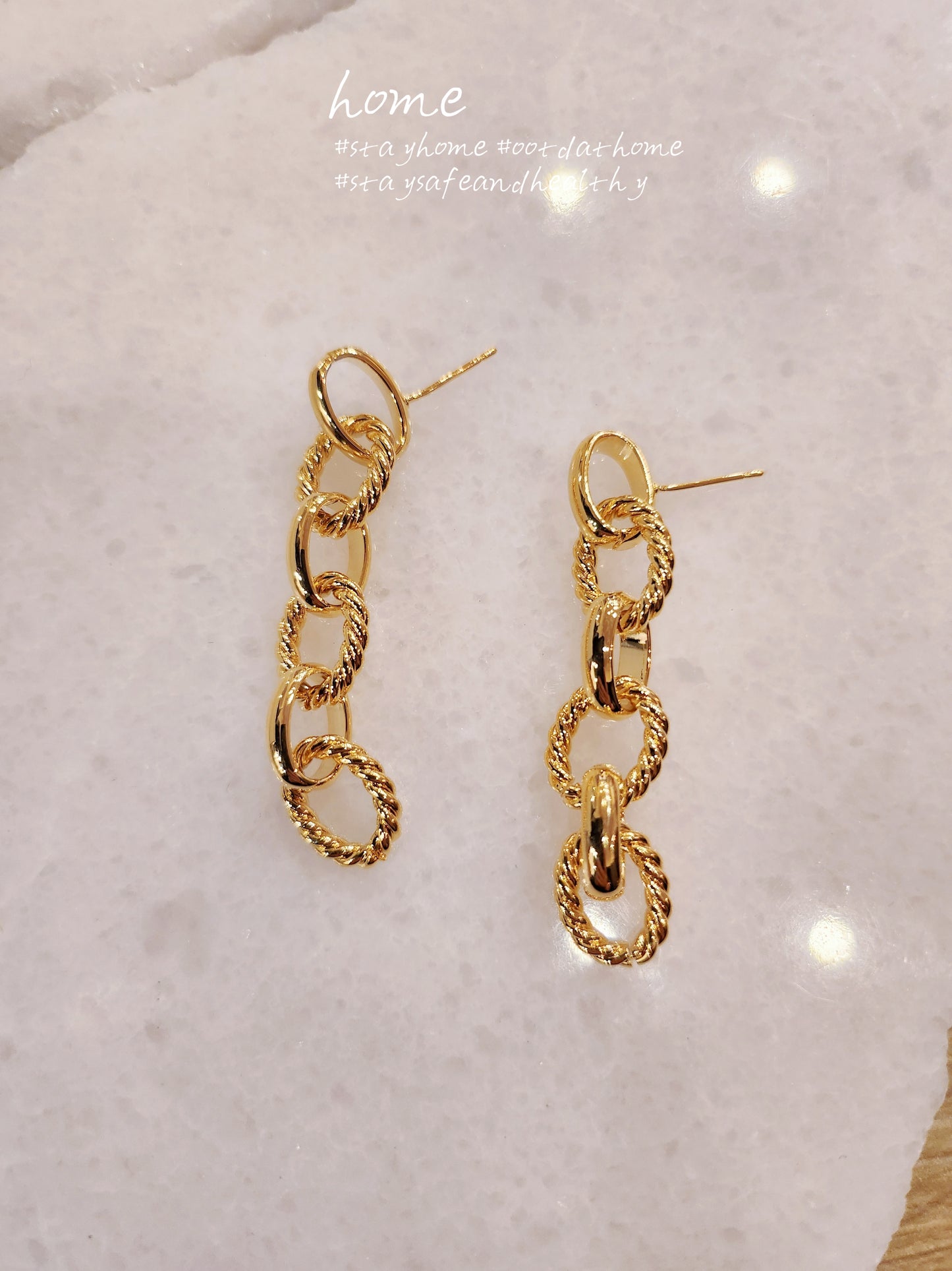 925 Sterling Silver Chains 18K Gold Earring