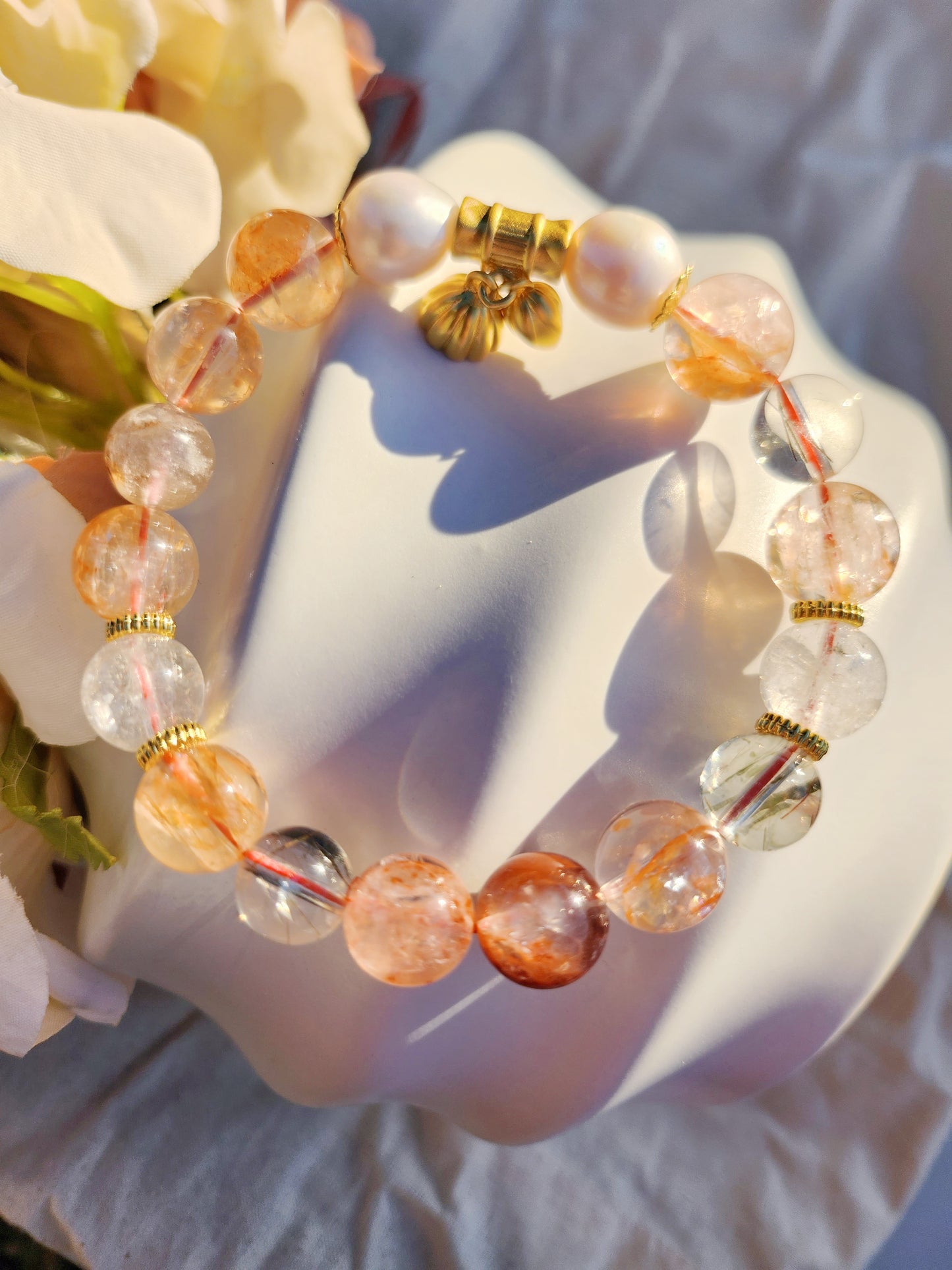 Handmade Crystal Bracelet-Golden Caramel