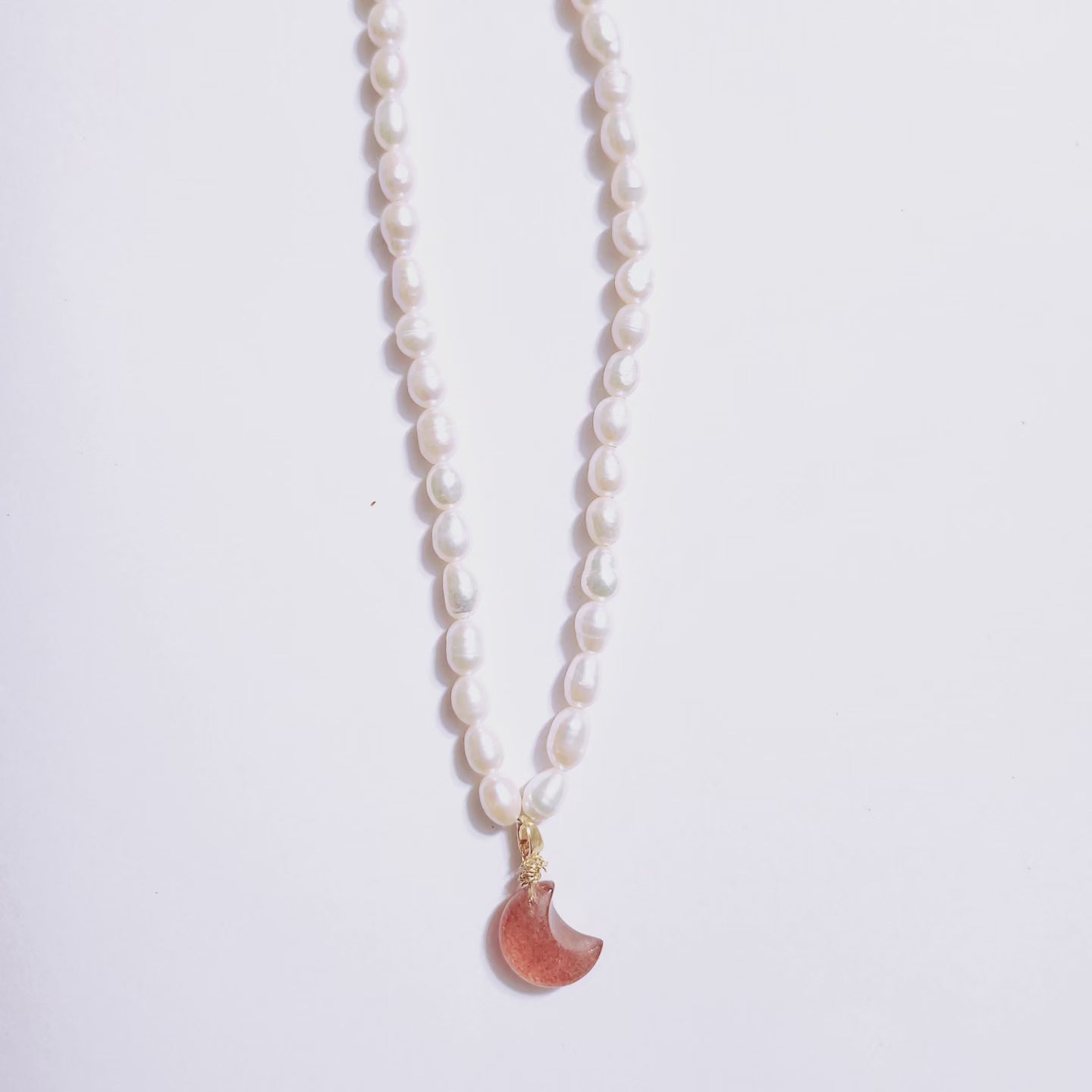 Handmade Crystal Necklace- Strawberry Moon Night