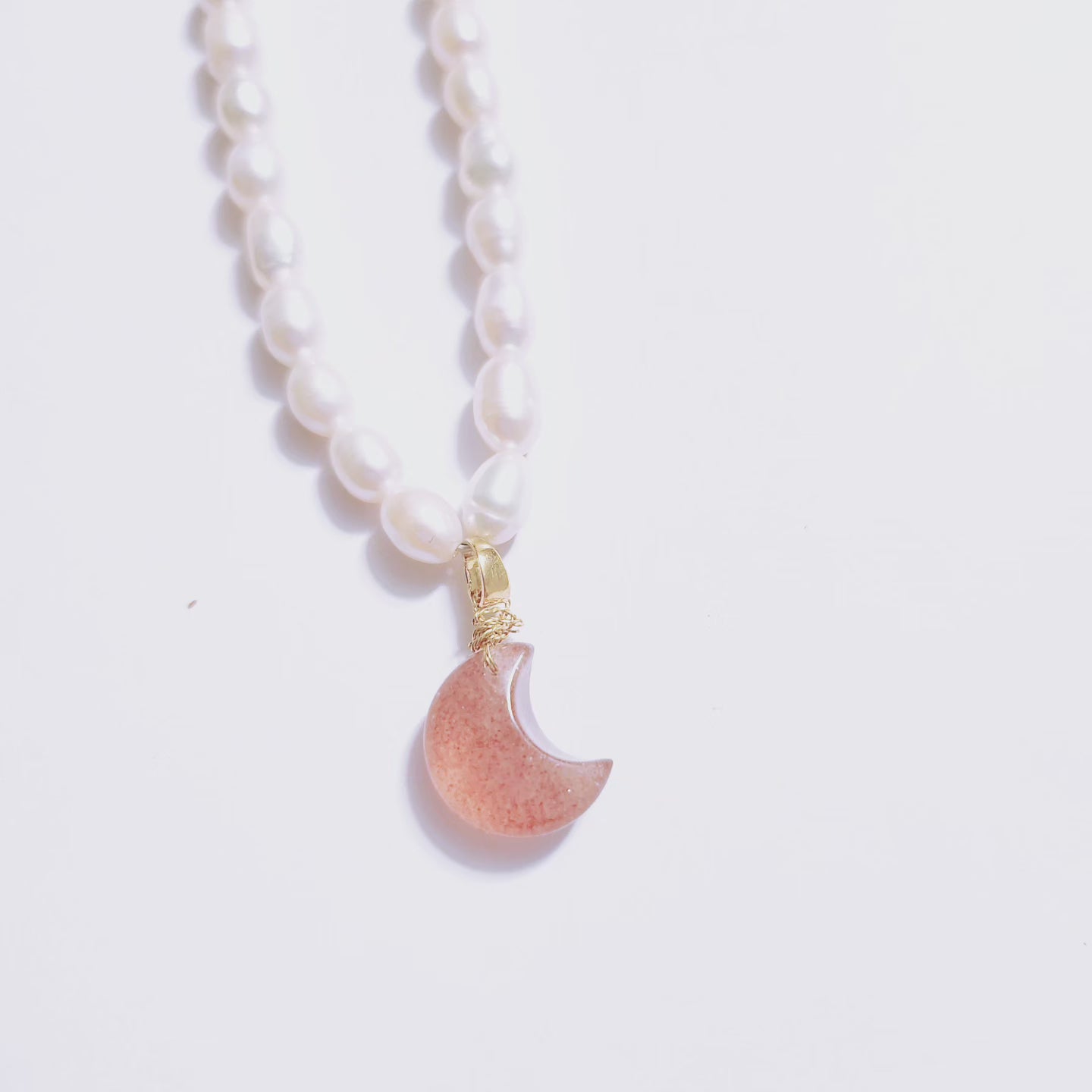 Handmade Crystal Necklace- Strawberry Moon Night