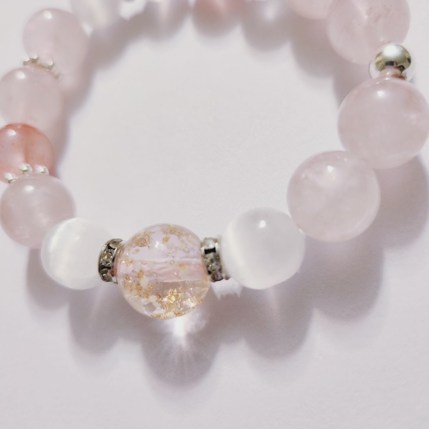 Handmade Crystal Bracelet- Pink Blush