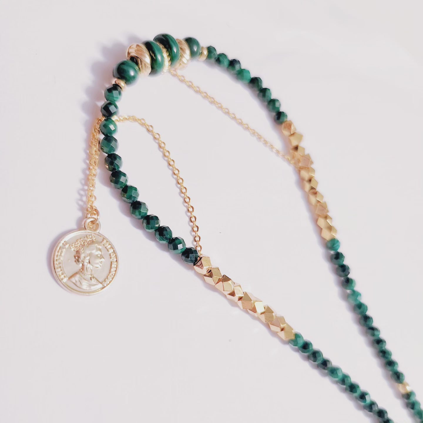 Handmade Crystal Necklace Verdant Serenity