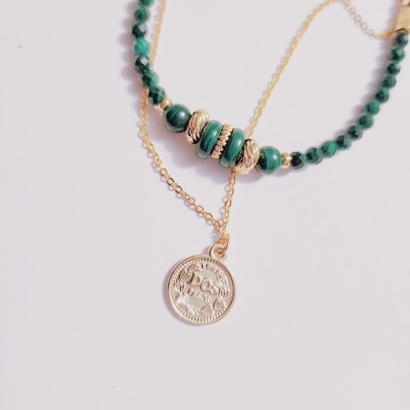 Handmade Crystal Necklace Verdant Serenity