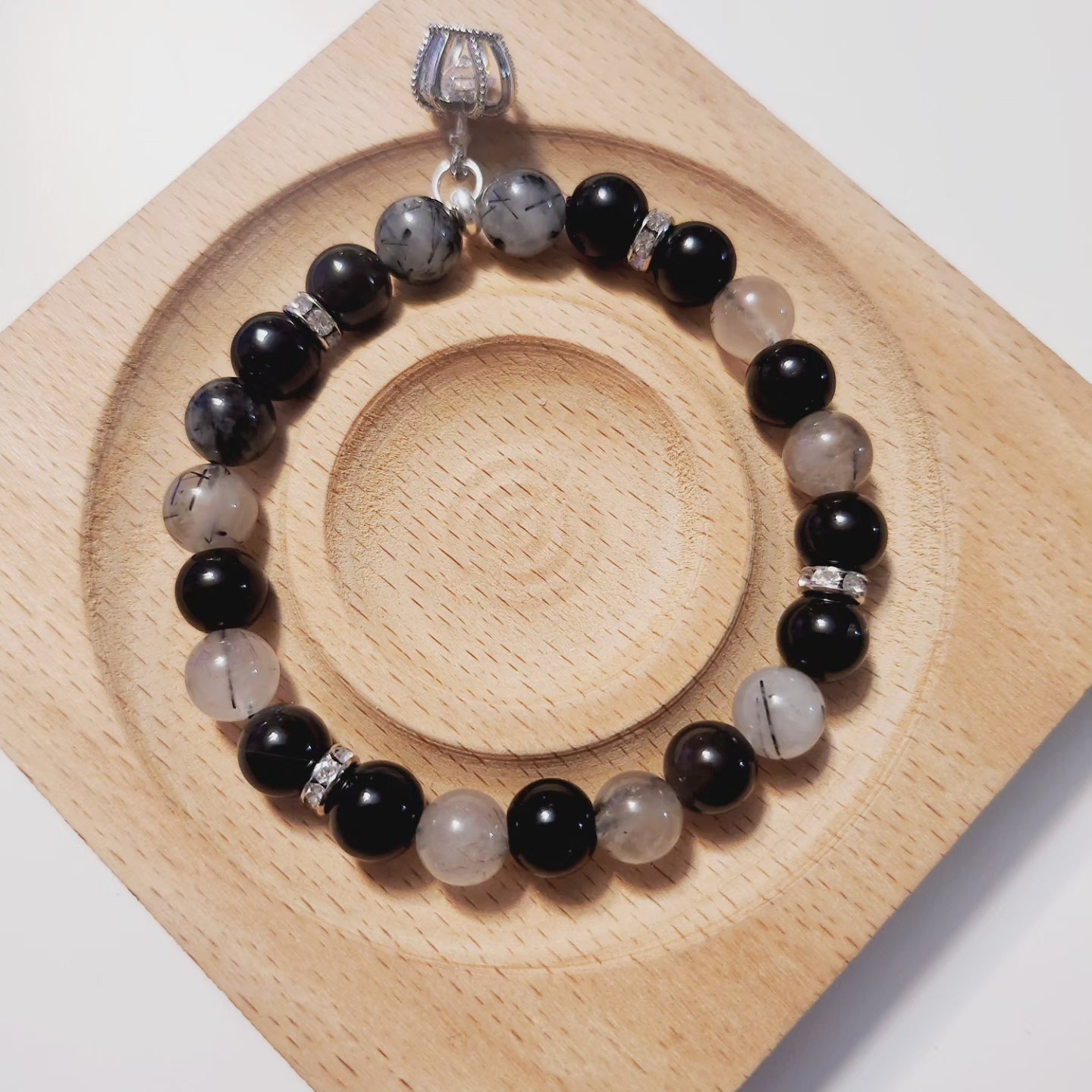Handmade Crystal Bracelet- Monochrome Majesty