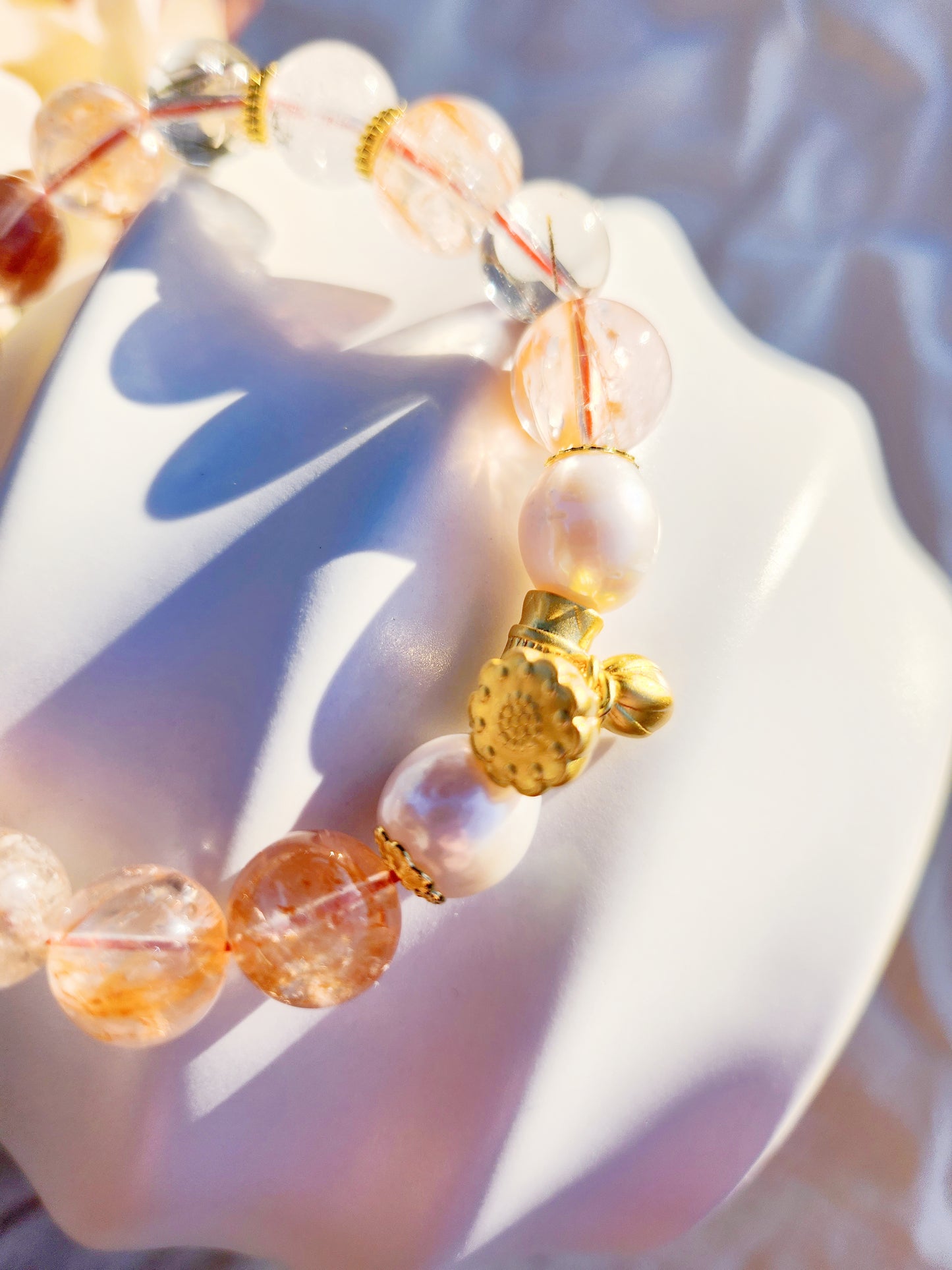 Handmade Crystal Bracelet-Golden Caramel