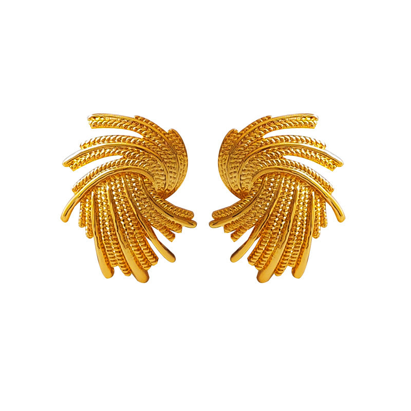 24K Gold Plated Swirl Earring