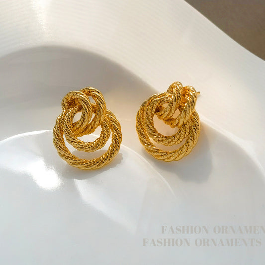 24K Gold Plated Circles Earring