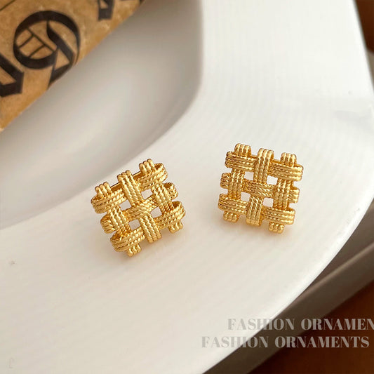 24K Gold Plated Biscuit Earring