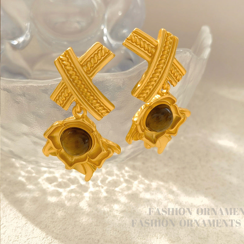 22K Gold Plated Vintage flower Earring