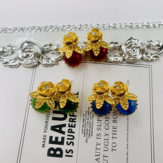 Vintage Glaze 18K Gold Plated Earring