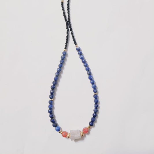 Handmade Crystal Necklace Blue Enchanter