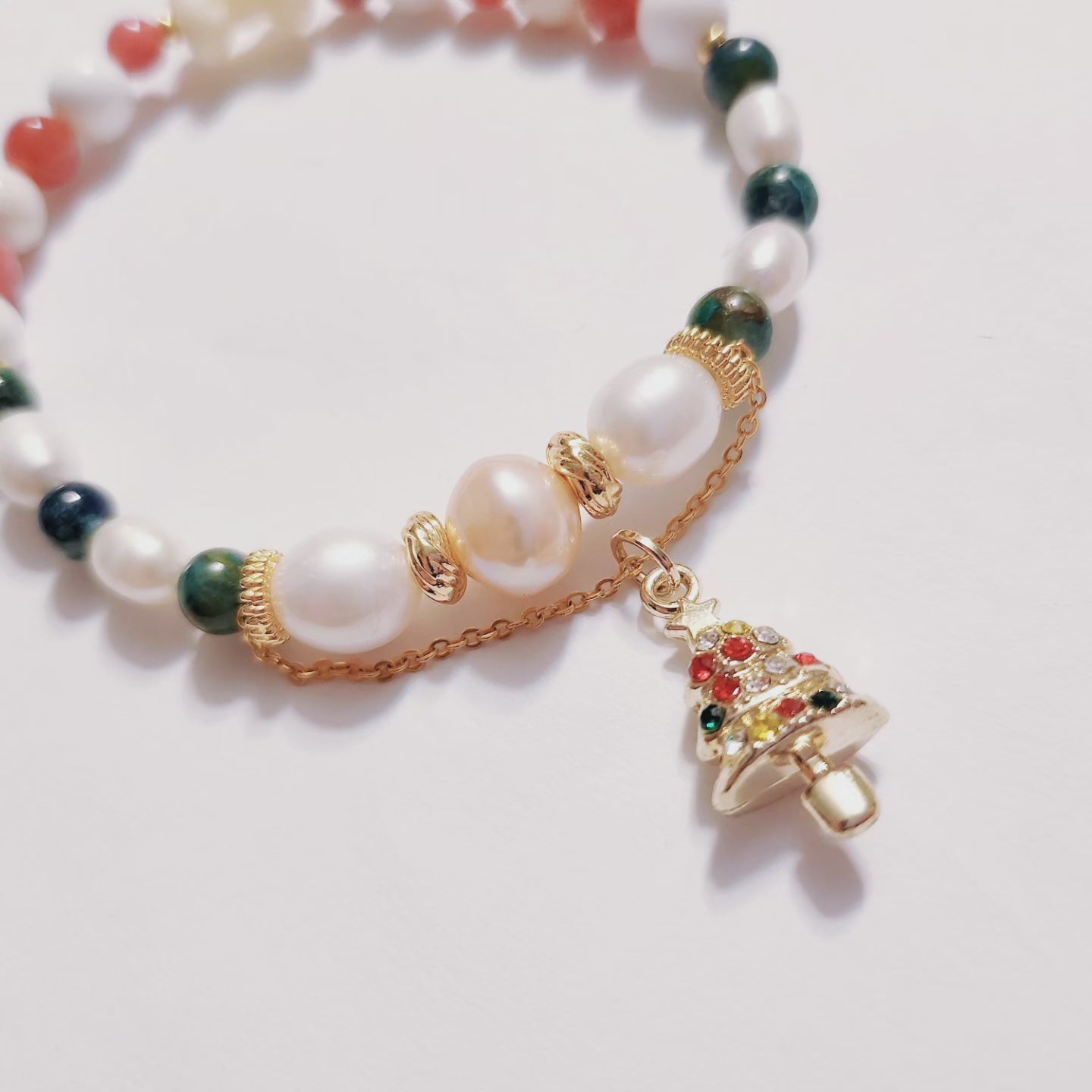 Handmade Crystal Bracelet Golden Christmas