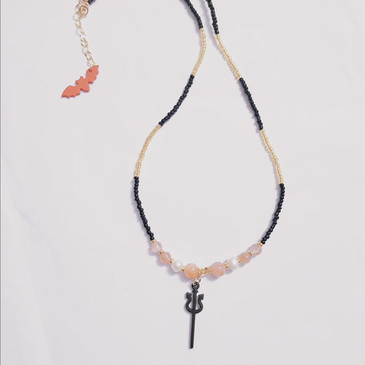 Handmade Crystal Necklace Happy Halloween