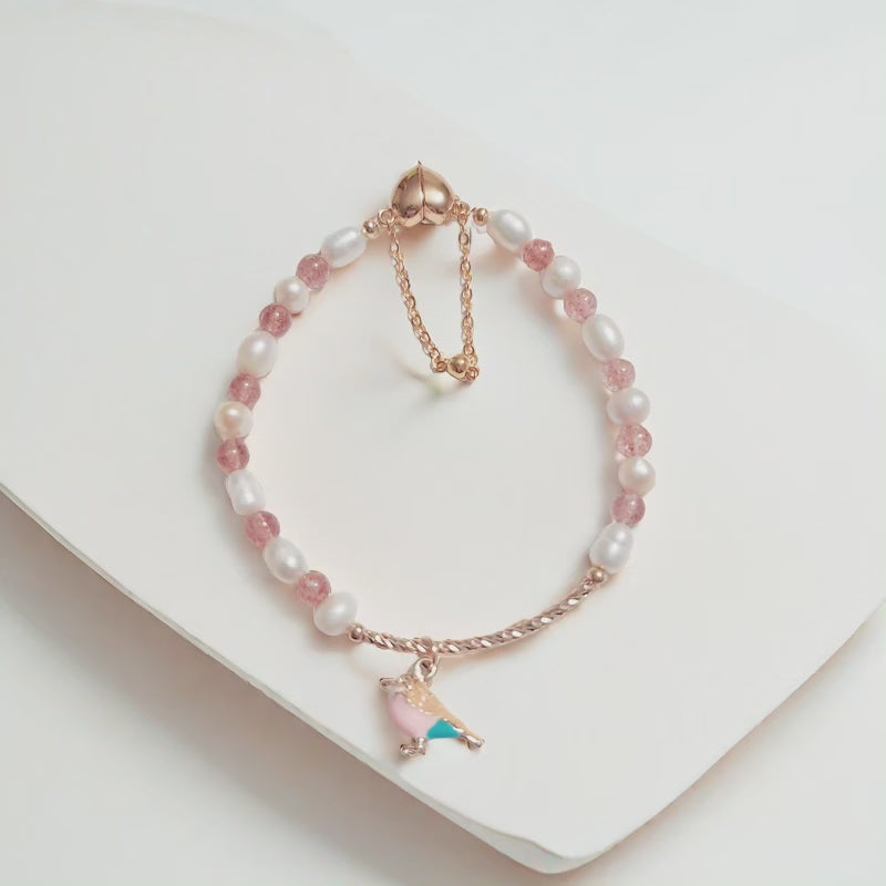 Handmade Crystal Bracelet- Rose Birdsong