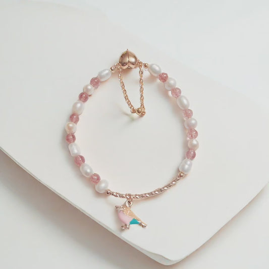 Handmade Crystal Bracelet- Rose Birdsong