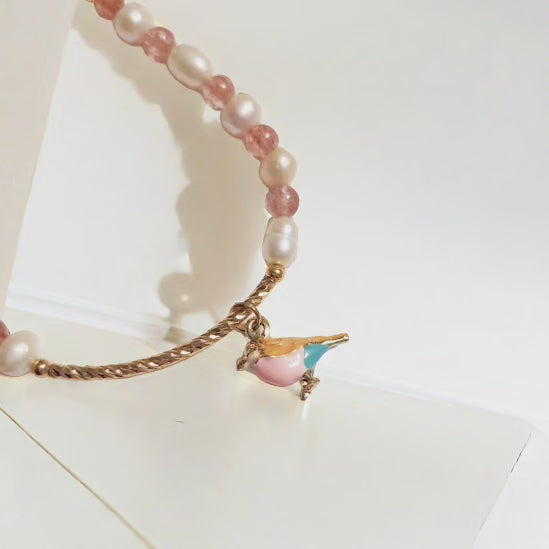 Handmade Crystal Bracelet- Rose Birdsong
