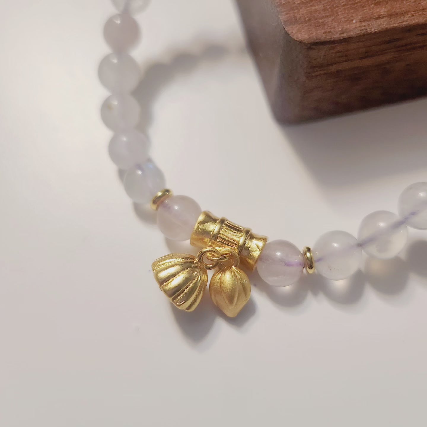 Handmade Crystal Bracelet- Peach Jelly