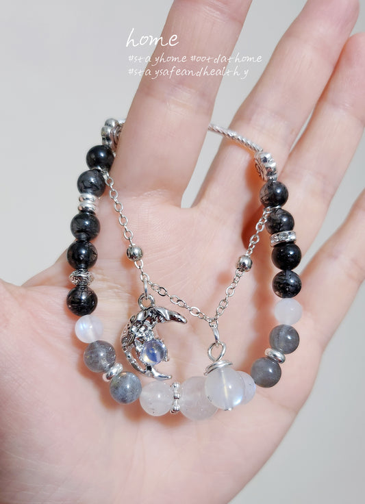 Handmade Crystal Bracelet  Nocturnal Lunar Shadows