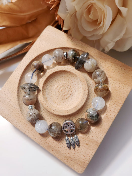 S925 Silver Handmade Crystal Bracelete - Snowstorm