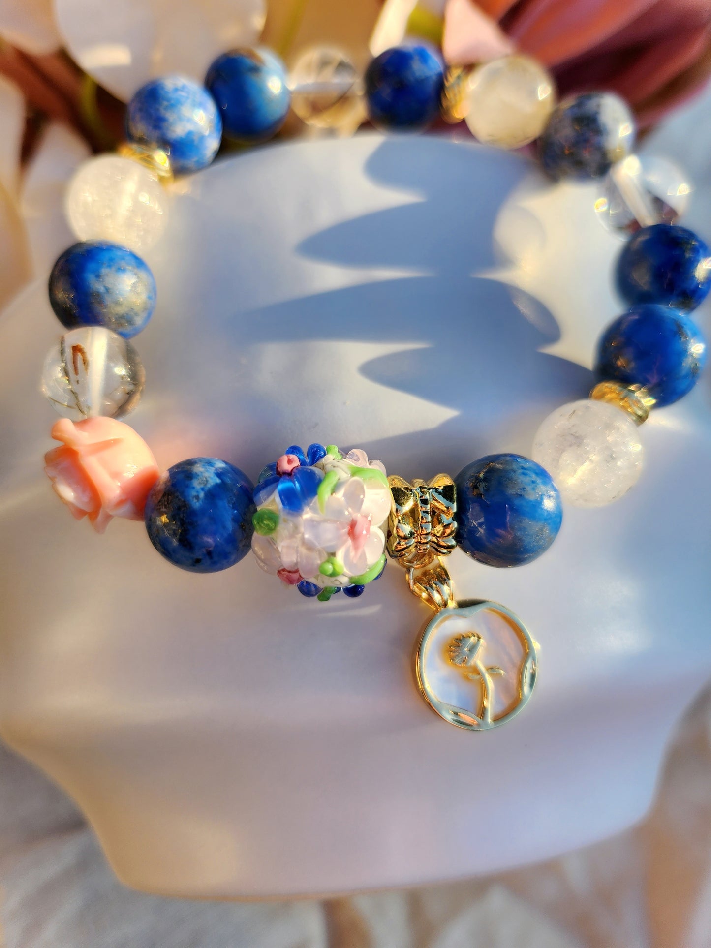 Handmade Crystal Bracelet - Seaside Blossoms
