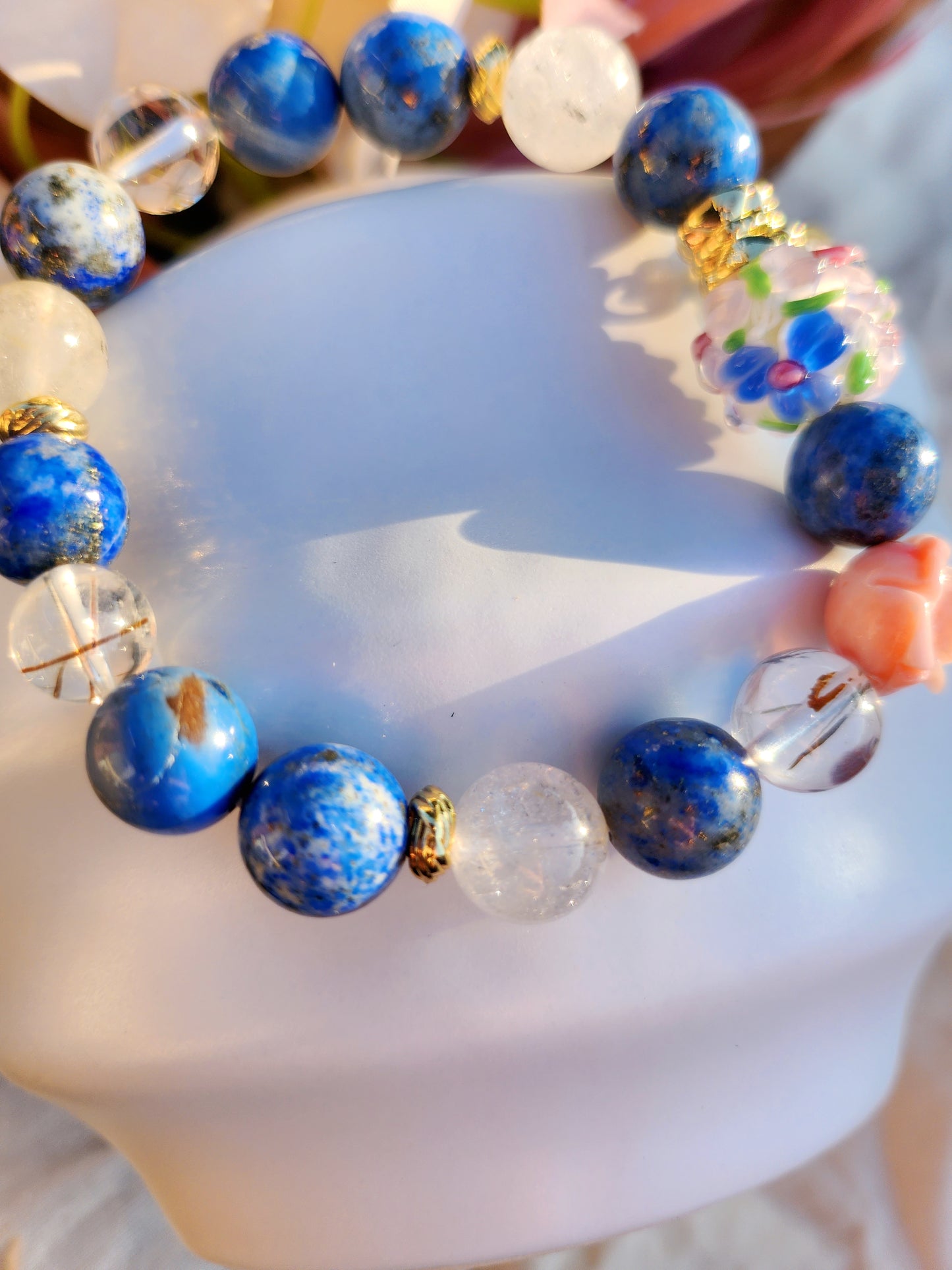 Handmade Crystal Bracelet - Seaside Blossoms