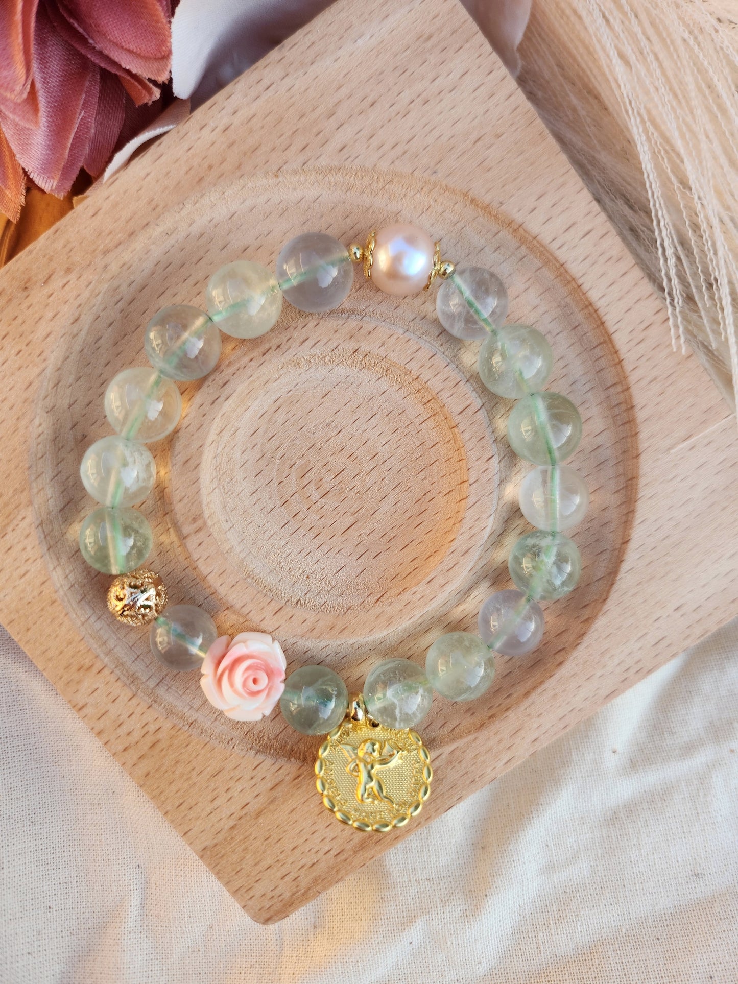Handmade Crystal Bracelet - Rose Angel