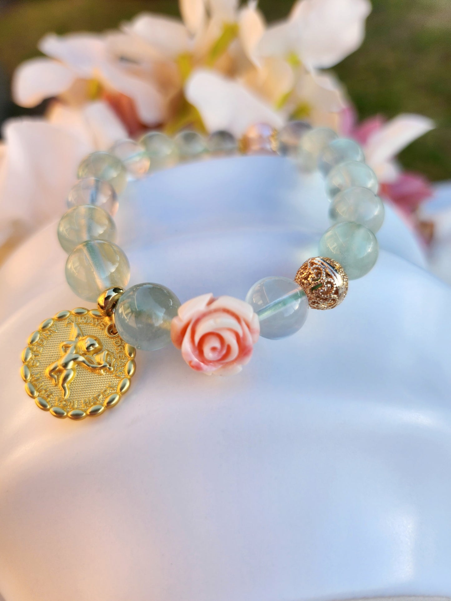 Handmade Crystal Bracelet - Rose Angel
