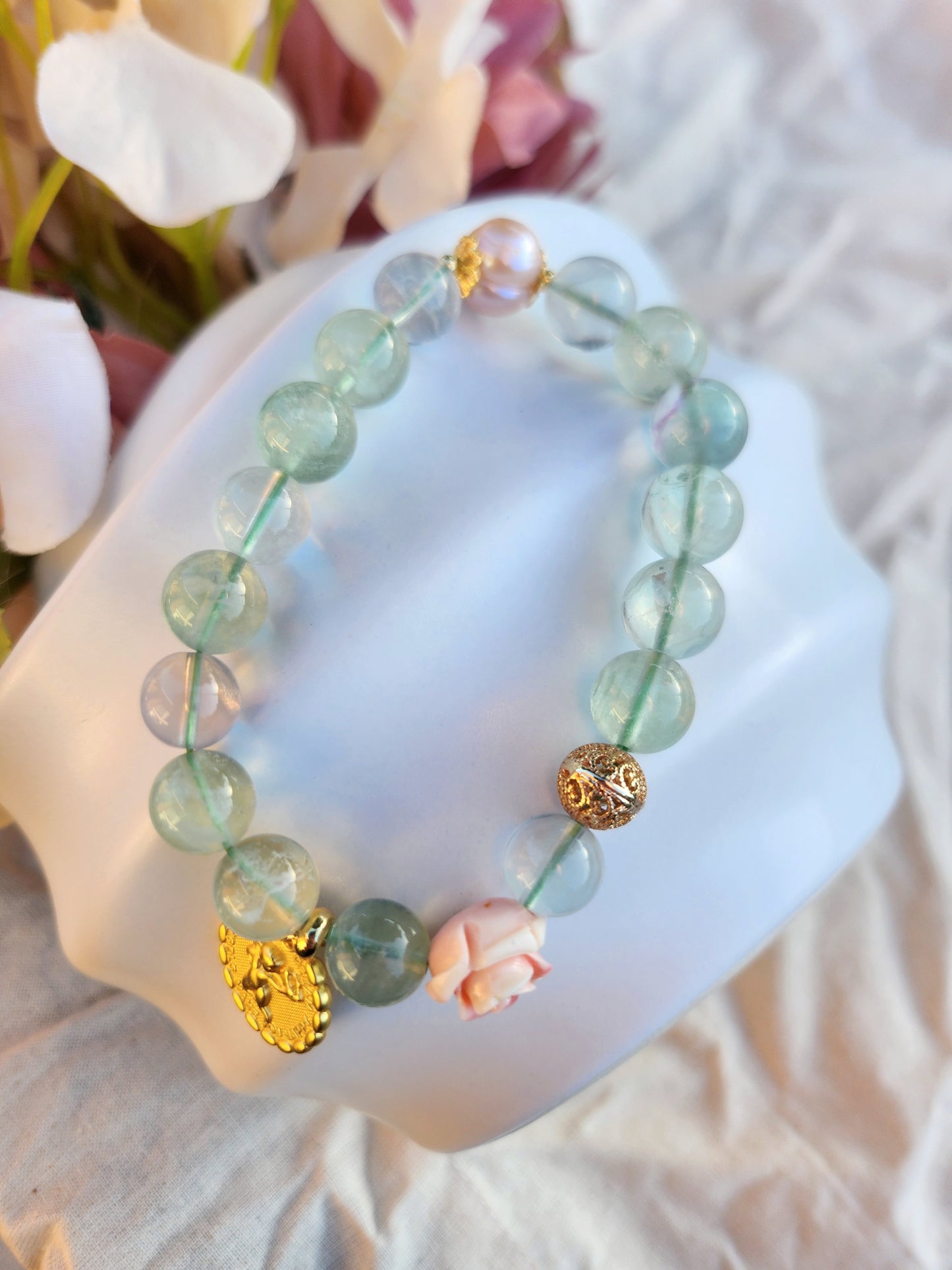 Handmade Crystal Bracelet - Rose Angel