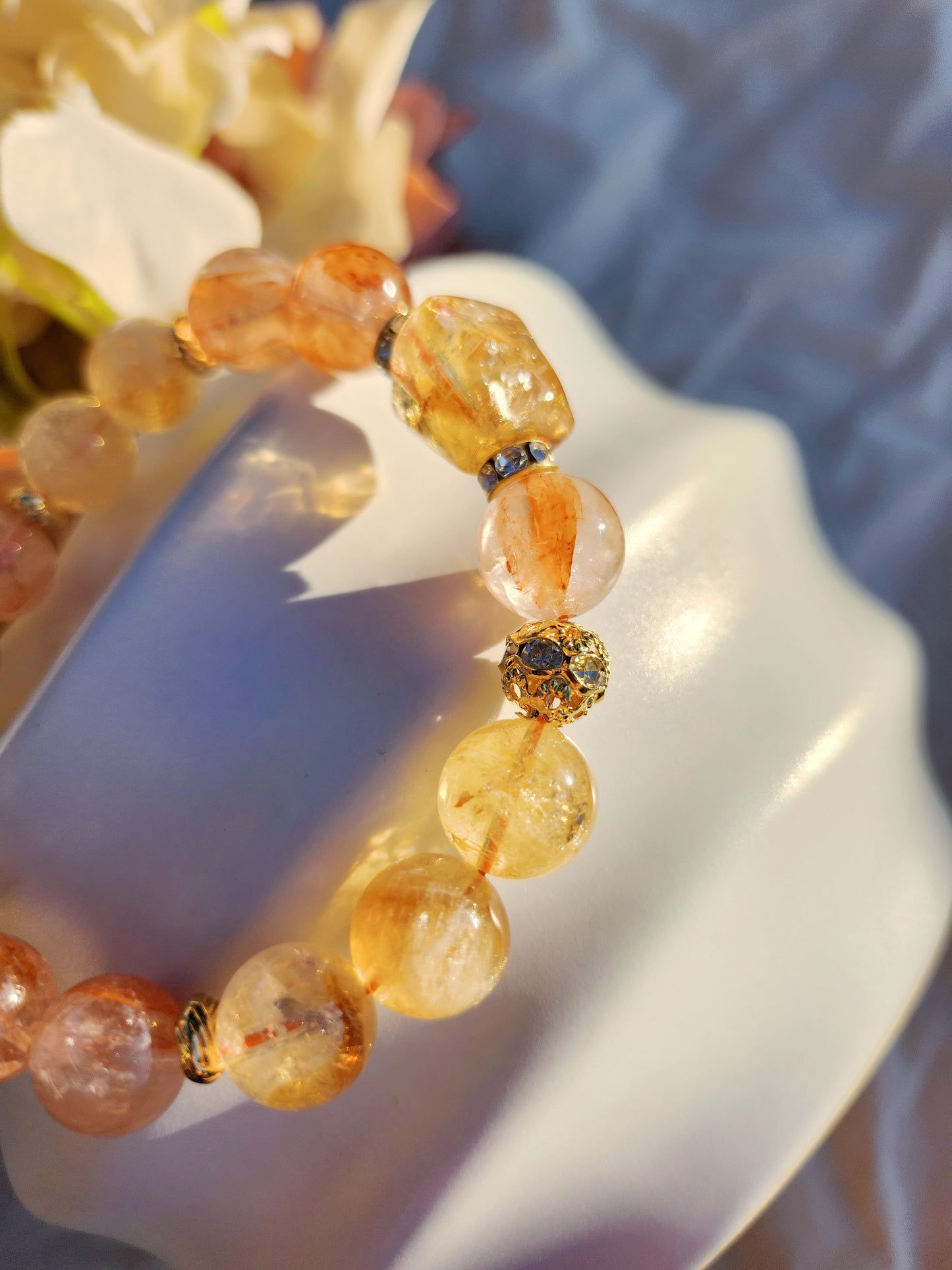 Handmade Crystal Bracelet- Golden Saal