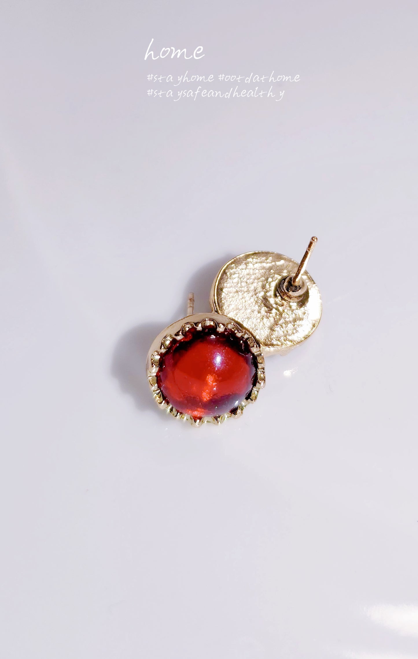 925 Sterling Silver Ruby Earring