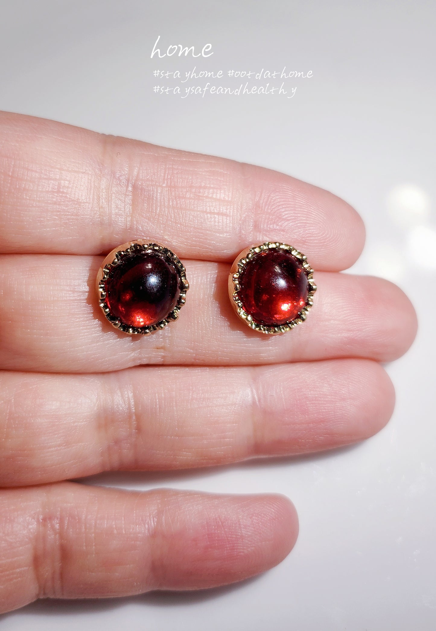 925 Sterling Silver Ruby Earring