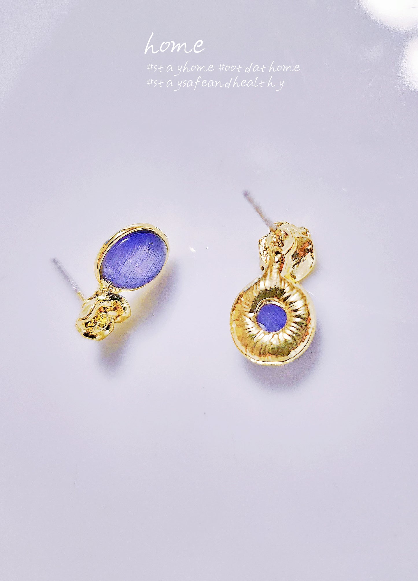 925 Sterling Silver Blue Stone Earring