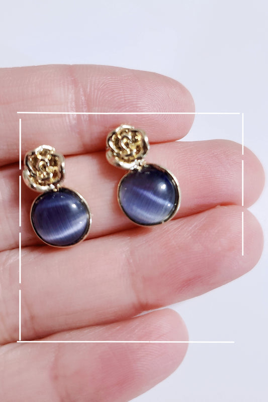 925 Sterling Silver Blue Stone Earring