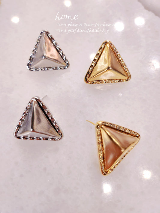 925 Sterling Silver Triangle Earring