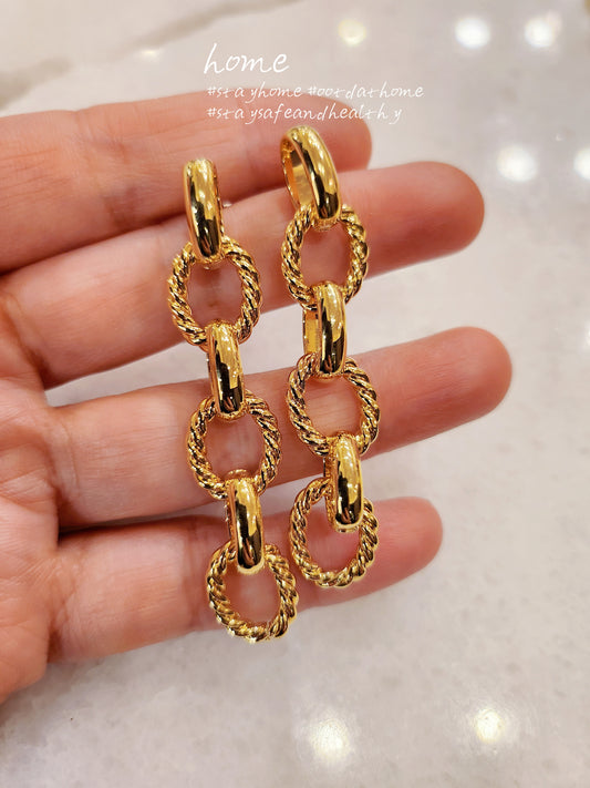 925 Sterling Silver Chains 18K Gold Earring