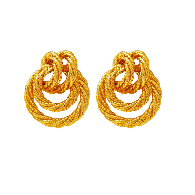 Vintage Twist Knot 24K Gold Plated Pure Brass Earring