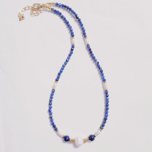 Handmade Crystal Necklace/Choker Blue Elegance
